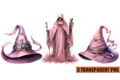 Pink Halloween Watercolor Clipart Sublimation ,PNG Product Image 1