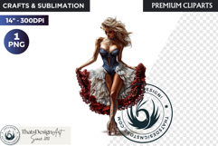 French Cancan cabaret Girl Clipart PNG, Burlesque woman Product Image 1