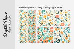 Floral Digital Paper Seamless Patterns Product Image 1