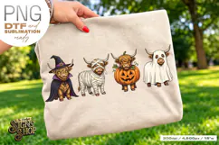 Halloween Highland Cow PNG DTF Cute Spooky Cow Design Product Image 2