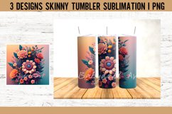 3D Colorful Flowers Tumbler Sublimation PNG Product Image 3
