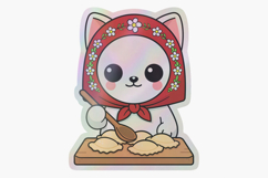 Babushka Cat Pierogi Vector file Product Image 8