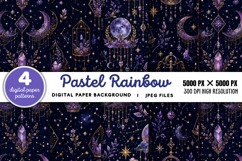 Pastel Rainbow Unicorn Glitter Background JPG Product Image 1
