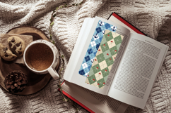 Argyle Pattern Romantic Hearts Bookmark,Preppy Plaid Bookmar Product Image 7