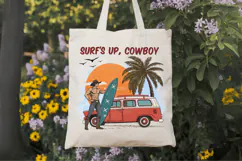 Surf's up, Cowboy! Summer PNG, Retro Beach PNG Sublimation Product Image 7