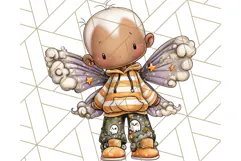 Halloween Fairy Clipart PNG, Spooky Cute Character Art Product Image 3