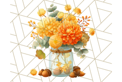 Fall Mason Jar Flowers PNG Clipart Product Image 3