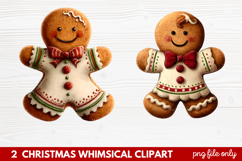 2 Whimsical Christmas Clipart featuring cute holiday charact Product Image 1