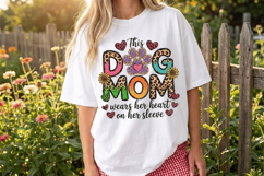 The Dog Mom wears her heart on her sleeve PNG sublimation | Product Image 3