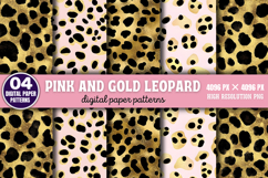 Pink and Gold Leopard Digital Background Paper PNG Product Image 1