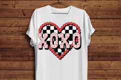 XOXO Checkerboard Heart PNG | Valentine’s Day Retro Heart Product Image 4
