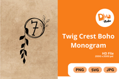 Twig Crest Boho Monogram Product Image 1