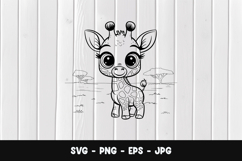 kawaii cute baby giraffe svg design Product Image 1