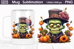 Frankenstain Mug Sublimation Design | Halloween Mug Product Image 1