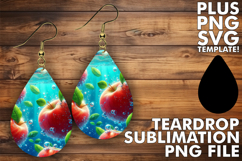 Cozy Teardrop Earrings GIFT PNG, 3D Fruits Product Image 1