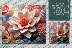 3d Flower Sublimation Tumbler | 3d Tumbler Wrap Product Image 3