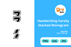 Handwriting Varsity Stacked Monogram Product Image 1