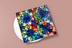 Rainbow Alcohol Ink Stained Glass Tiles| Red Green Blue Product Image 7