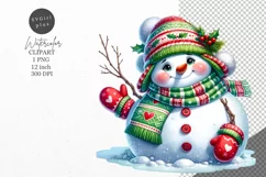 Christmas clipart, Snowman clipart, Winter sublimation Product Image 1