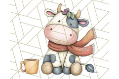 Fall Farm Animal Clipart, Autumn Barnyard PNG Illustrations Product Image 3