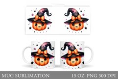 Cute Pumpkin Mug Design. Cute Halloween Mug Sublimation Product Image 1