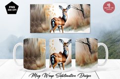 Watercolour Deer Cute Mug Wrap Sublimation 8 Designs Product Image 7