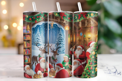 Merry Christmas Santa Tumbler Wrap | Christmas Wrap Product Image 1