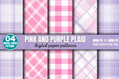 Pink and Purple Plaid Digital Paper PNG Product Image 1