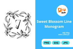 Sweet Blossom Line Monogram Product Image 1