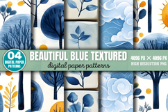 Beautiful Blue Textured Backgrounds Graphics PNG Product Image 1