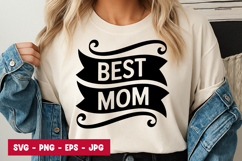 Best Mom Vintage Typography SVG PNG Product Image 1