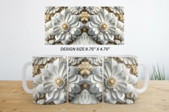 3D White Flowers Mug Wrap | Sublimation Coffee Cup Product Image 9