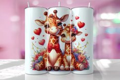 Valentine&#039;s Day Giraffe Couple Tumbler Wrap Sublimation Product Image 1