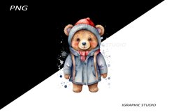 Grumpy Teddy Bear Clipart, Teddy Bear Clipat Product Image 1