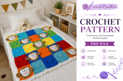 Monkey Square Baby Blanket Crochet Pattern PDF Product Image 2