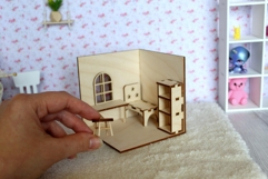 Miniature room box corner download vector file laser cut dol Product Image 7