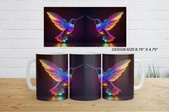 3D Neon Hummingbird Mug wrap| Mug sublimation design Product Image 8