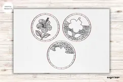 Hibiscus Flower Stained Glass Door Sign | Door Hanger | SVG Product Image 3