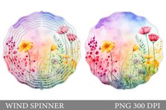 Wildflowers Wind Spinner. Floral Wind Spinner Template Product Image 1
