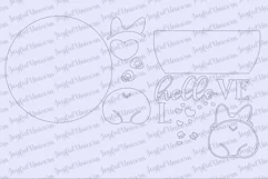 Hello Love Door Hanger SVG | Corgi Butt Wood Round Sign SVG Product Image 2