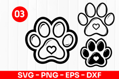 Dog Paw Print Outline Design SVG PNG Product Image 1