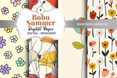 Summer Boho digital paper Seamless backgrounds Product Image 2