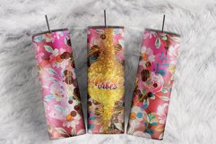 Summer Vibes Tropical Floral Gold Foil 20 oz tumbler wrap Product Image 1