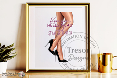 Fashion High Heels Quote PNG Chic Woman Legs Clipart set Product Image 9