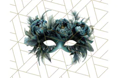 Vintage Garden Masquerade Floral Eye Mask PNG Clipart Product Image 3