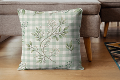 Grey Toile Digital Paper Pack, Vintage Floral Toile, Gingham Product Image 7