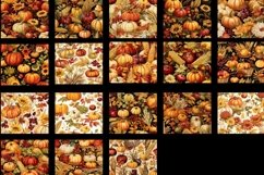 Harvest Season Seamless Patterns, Fall Seamless Patterns, Pumpkin Patch Seamless Background, Harvest Seamless Pattern, 300DPI