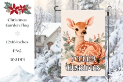 Winter Deer Garden Flag Design, Welcome Garden Flag Product Image 1