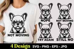 Not Moving Bulldog SVG PNG Product Image 1
