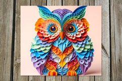 3D papercut Owl | skinny tumbler Sublimation design bundle Product Image 7